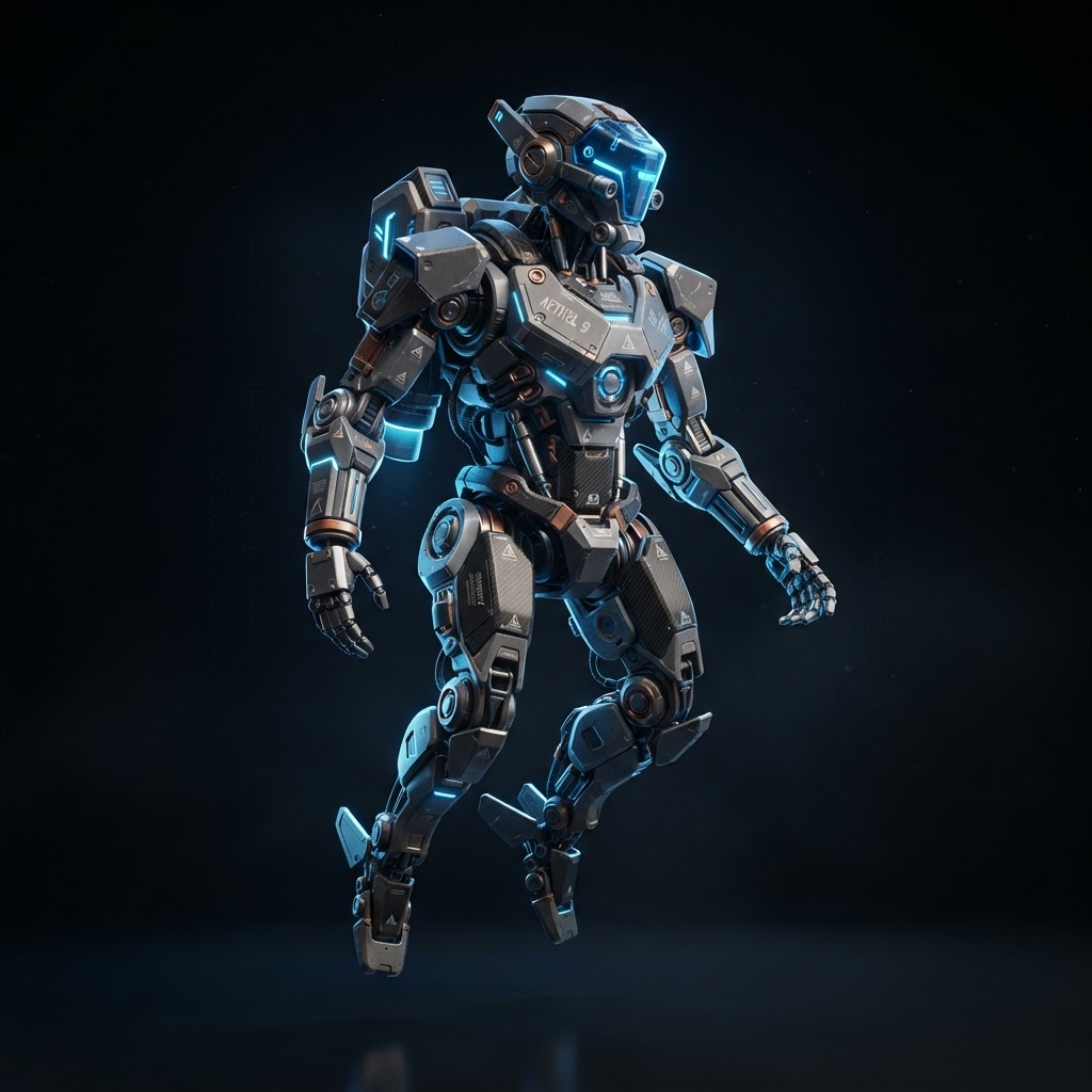 A 3D-rendered sci-fi robot generated with 3DAiForce